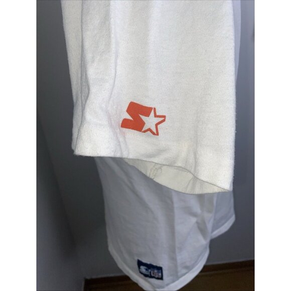 Vintage Starter Single Stitch T Shirt Cleveland Browns L Made in USA White Tee - Picture 9 of 11